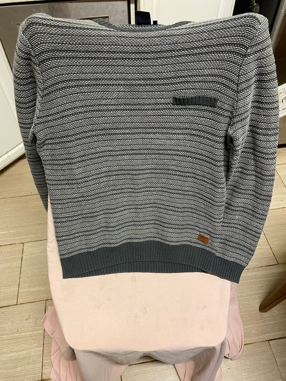 Gray And Dark Gray Quicksilver Pull-Over Sweater Size XL
